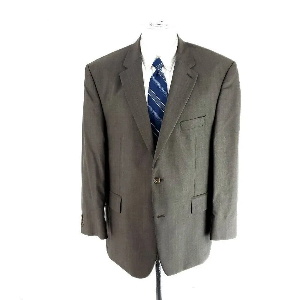 Savile Row Alexandre London Wool 2 Button Blazer 44R Beige Birdseye‎